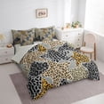thumbnail image 4 of Homewish Leopard Print Bedding Comforter Set 7 Pieces for Teens Boys Girls,Stars Print Full Bedding Set Lightweight,Bling Glitter Fitted Sheet Flat Sheet,Breathable Home Decor,Reversible, 4 of 9