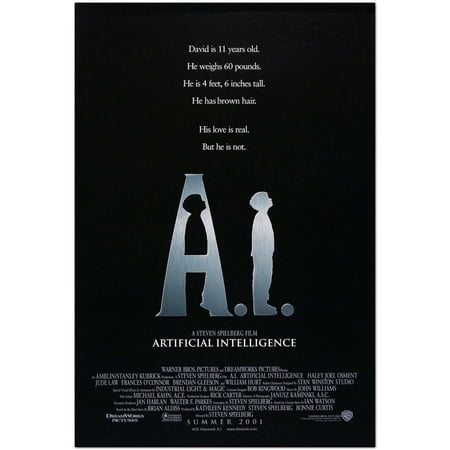 Poster A.I. ARTIFICIAL INTELLIGENCE - 2001 - original D/S Movie Poster - Steven Spielberg film - Haley Joel Osment, Frances O'Connor-UNFRAMED