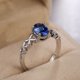 thumbnail image 5 of Anillo de piedra azul hecho a mano de corte de la boda de compromiso de joyería de regalo azul facetado anillo de circón, 5 of 7