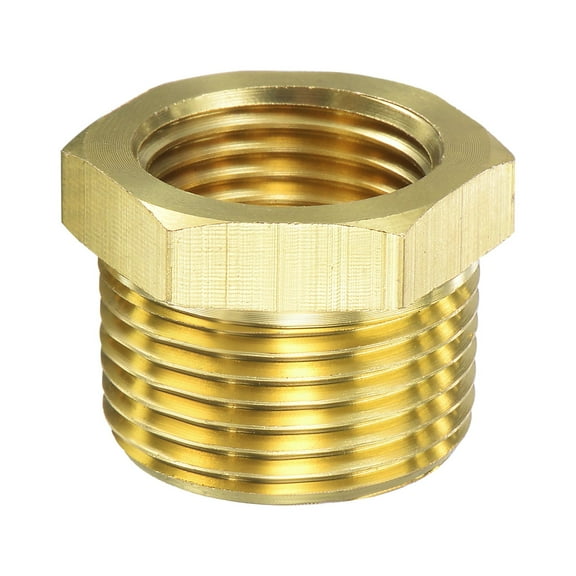 Uxcell Brass Pipe Fitting Reducer Adapter for Pressure Gauge  Temp Sensors 3/4" NPT x 1/2" NPT