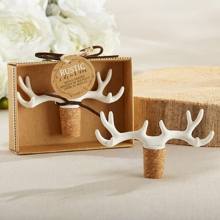 Kate Aspen Rustic Charm Antler Bottle Stopper - Set of 6 - Guest Gift, Party Favor or Decorations for Weddings, Bridal Showers, Baby Showers & More