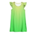 thumbnail image 1 of Plebaso Robes pour Bébés Filles Été Col Rond Manches Volantes Dégradé Robe d'Été Mode Enfants, 1 of 4