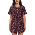 thumbnail image 1 of Balery Beautiful Purple Butterflies Conjunto de Pijama para Mujer con Estampado, Dos Piezas de Manga Corta y Shorts, Ropa de Dormir Suave con Cuello Redondo y Bolsillos-Medium, 1 of 6