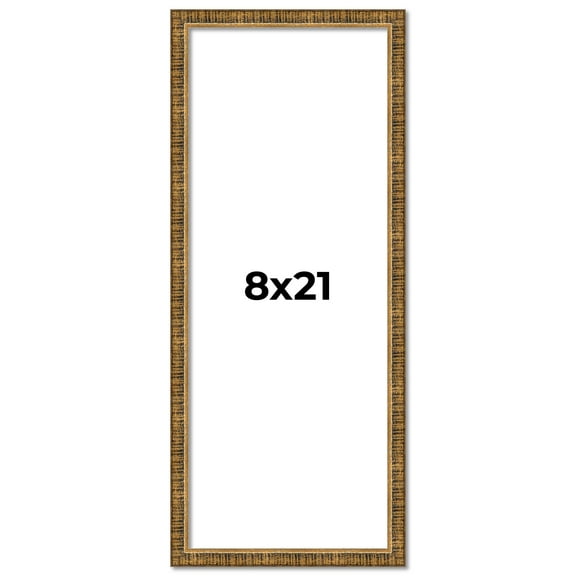 8x21 Frame Gold Picture Frame - Complete Modern Photo Frame Includes UV Acrylic Shatter Guard