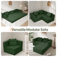 thumbnail image 5 of COMAX Futon Sofa Bed 3 Seater, 106" Convertible Sofa Bed Couches for Living Room, 4 in 1 Folding Boneless Sleeper Corduroy Couch Foam In a Box, Comfy Foldable Lounge Fold Out Floor Mattress, Green, 5 of 5