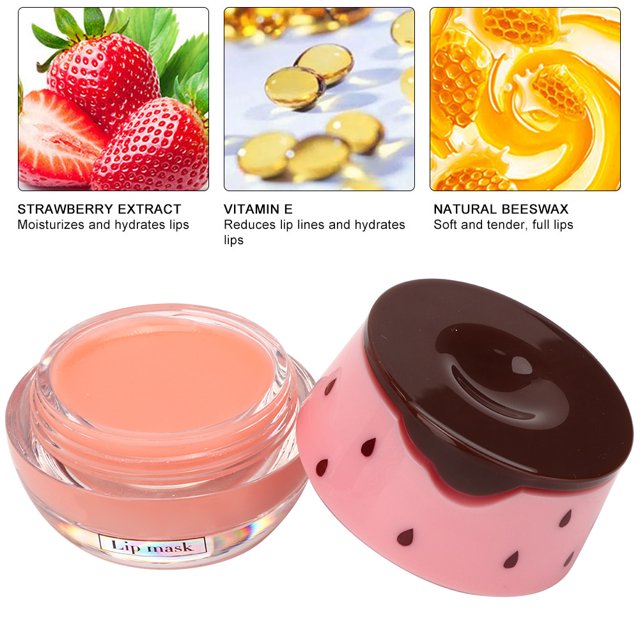 Mascarilla De Labios Para Dormir De Fresa, Mascarilla Hidratante Para El Cuidado De Los Labios, Eliminación Fina, 7,5g
