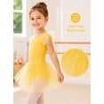 thumbnail image 2 of Aideaone Girls Ballet Leotards Toddler Ruffle Sleeve Dance Leotard with Tutu Skirt Kids Gymnastics Dancewear for Little Girls 2-9Y, 2 of 5