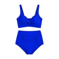thumbnail image 4 of WERYOUNG Women's Tankini Swimsuit With Bow Bikini Top And High Split Bottom Two Piece Swimwear Beach Pool Party Breathable Bathing Suit, 4 of 4