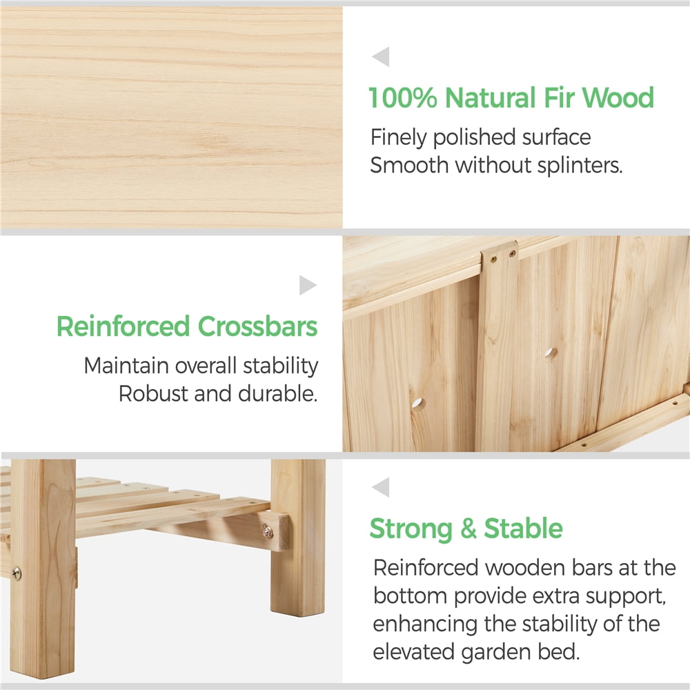 Yaheetech Wooden Raised Garden Bed Elevated Planter Box
