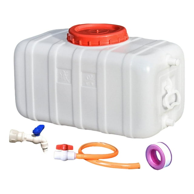 S SERENABLE Contenant d'Eau de Camping Réutilisable avec Robinet et Tuyau pour Camping, Voiture, Randonnée Blanc 47,5 kg