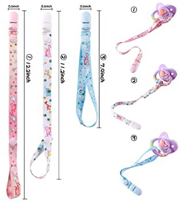 CutiePlusU Adult Pacifier Clip 3 Pack-Animal Paradise (Unicorns, Rainbow Cats and Giraffes)