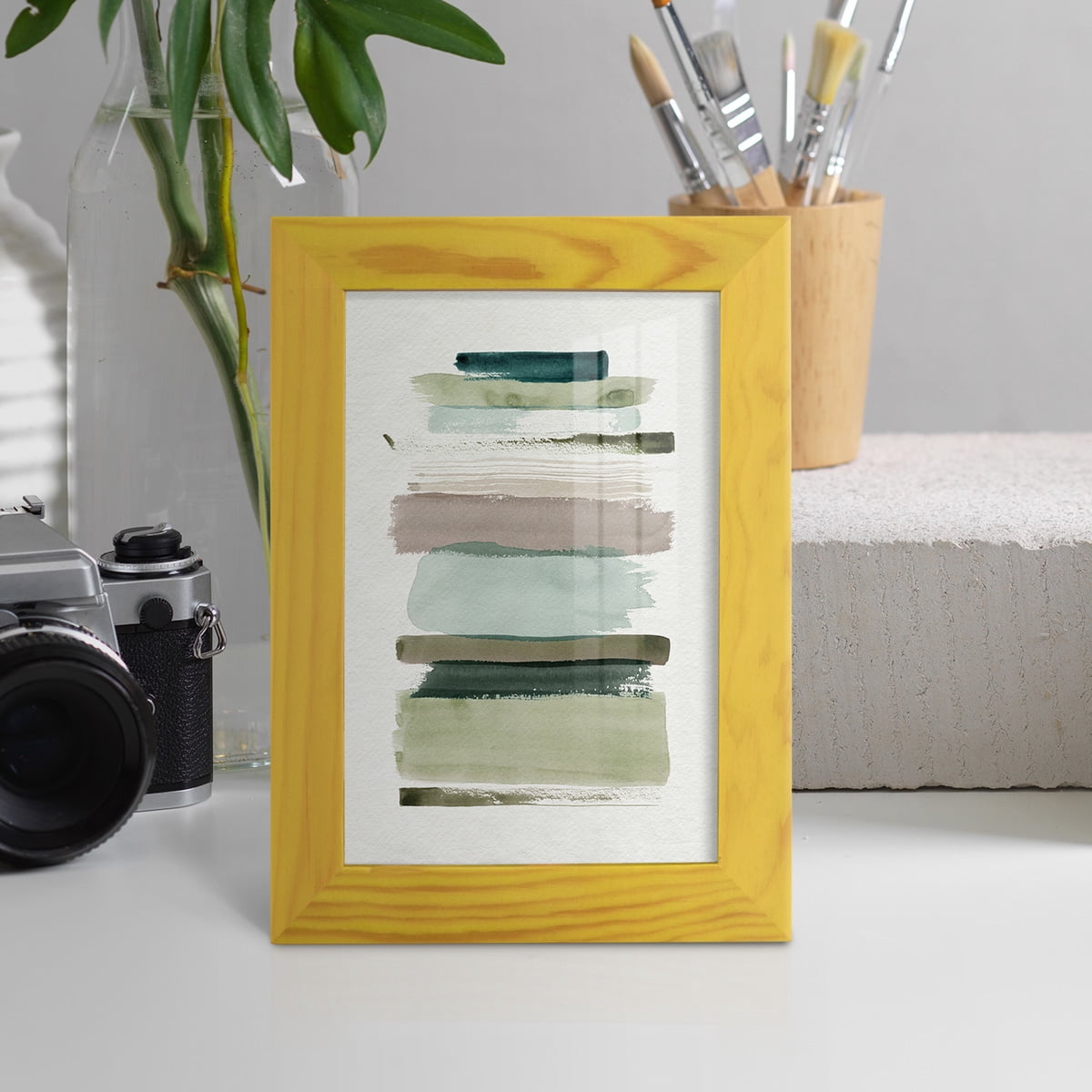 Grass Stains I - Framed Print w/glass - Sunflower Yellow