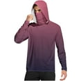thumbnail image 2 of Mifsaly Mens Long Sleeve Sun Protection Shirts Upf 50+ Lightweight Hoodie Gradient Outdoor Quick-Dry Hiking Running Workout Sweatshirt with Mask and Thumb Hole XL, 2 of 7