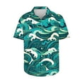 thumbnail image 4 of JXMVOJ Men's Hawaii Print Casual Button-Up Shirt, Lightweight Polyester Summer Tops for Outdoor, Party, Wedding, Casual Daily Wear, 4 of 5