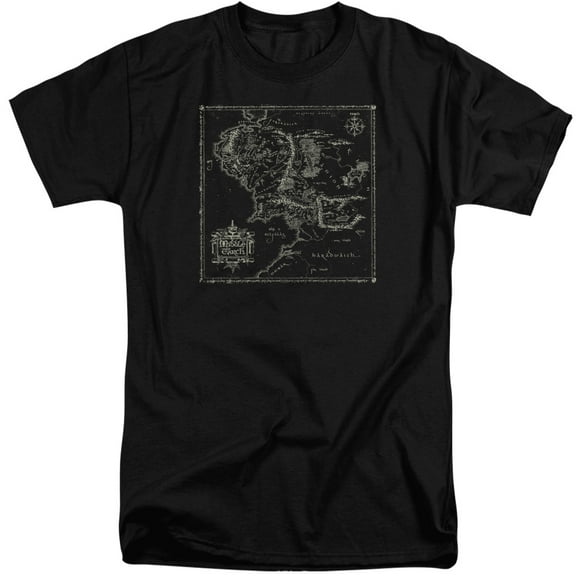 Lord Of The Rings- Middle Earth Map (Big & Tall) T-Shirt Size XL