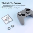 thumbnail image 3 of GeekShare Gray Cat Paw Controller Skin Silicone Protective Cover for Switch Pro+Thumb Grips+Sticker, 3 of 7