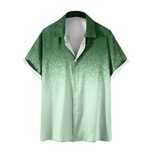 Camisas de Manga Larga para Hombres Blusa Cómoda de Cuello de Impresión, Camisa Casual de Poliéster para Uso Diario, de Fiesta Y de Primavera de Verano