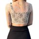 thumbnail image 5 of VISgogo Tops cortos de manga larga para mujer, camiseta ajustada con patrón floral transparente de color sólido, tops casuales de estilo simple VISgogo  moda, 5 of 7