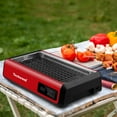 thumbnail image 3 of Indoor Smokeless Grill, Techwood 1500W Electric Grill with Tempered Glass Lid & LED Smart Control Panel, 8-Level Control Korean BBQ Grill with Removable Grill/Griddle Plate, Stainless Steel (Red), 3 of 7