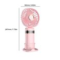 thumbnail image 3 of Ventilador de mesa de mano Ventilador práctico de 5 velocidades para oficina / hogar / dormitorio (rosa 3000 mAh), 3 of 6