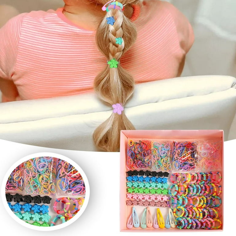 1700 Pieces Girls Hair Accessories Elastic Hair Ties for Girls Mini Hair  Kit Hair Rope Small Girls Hair Bands Clips Rubber Bands Snap Clips for  Women