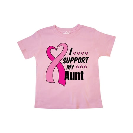 

Inktastic Breast Cancer Awareness I Support My Aunt with Pink Ribbon Gift Toddler Boy or Toddler Girl T-Shirt