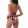 thumbnail image 2 of Zufioo Buffalo Plaid Love And Gnome for Women's Bikini Set,High Elastic Swimsuit and Swim Trunks Two-piece Set-Removable Chest Pad,Strap Style,Pool and Beach Swimwear-X-Large, 2 of 6