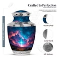 thumbnail image 2 of MUKTIVE Cross Memorial Burial Urn for Ashes Adult Men & Women, Navy Blue Cremation Urns for Ashes Mother, 10 Inch Large Landscape Decorative Urns for Human Funeral, 2 of 7
