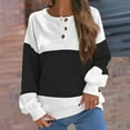thumbnail image 3 of TACILIP Vêtements d'Automne pour Femmes Chandail en Molleton pour Femmes Chandail Hauts à Manches Longues Col Rond Chemises à Boutons Décontractées Mode Automne Tenues de Printemps Vêtements d'Hiver, Cadeaux pour Femmes, 3 of 4