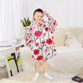 thumbnail image 6 of FORMRS Wearable Blanket Hoodie with Sleeves for Kids Cozy Flannel Sweatshirt, Pink Floral, 6 of 7