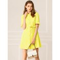 thumbnail image 2 of INSPIRE CHIC Women's Casual Short Sleeve Solid Color Button Down Shirt Dress, 2 of 4