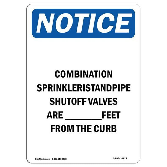 SignMission OS-NS-A-1218-V-10714 12 x 18 in. OSHA Notice Sign - Combination Sprinkler Standpipe