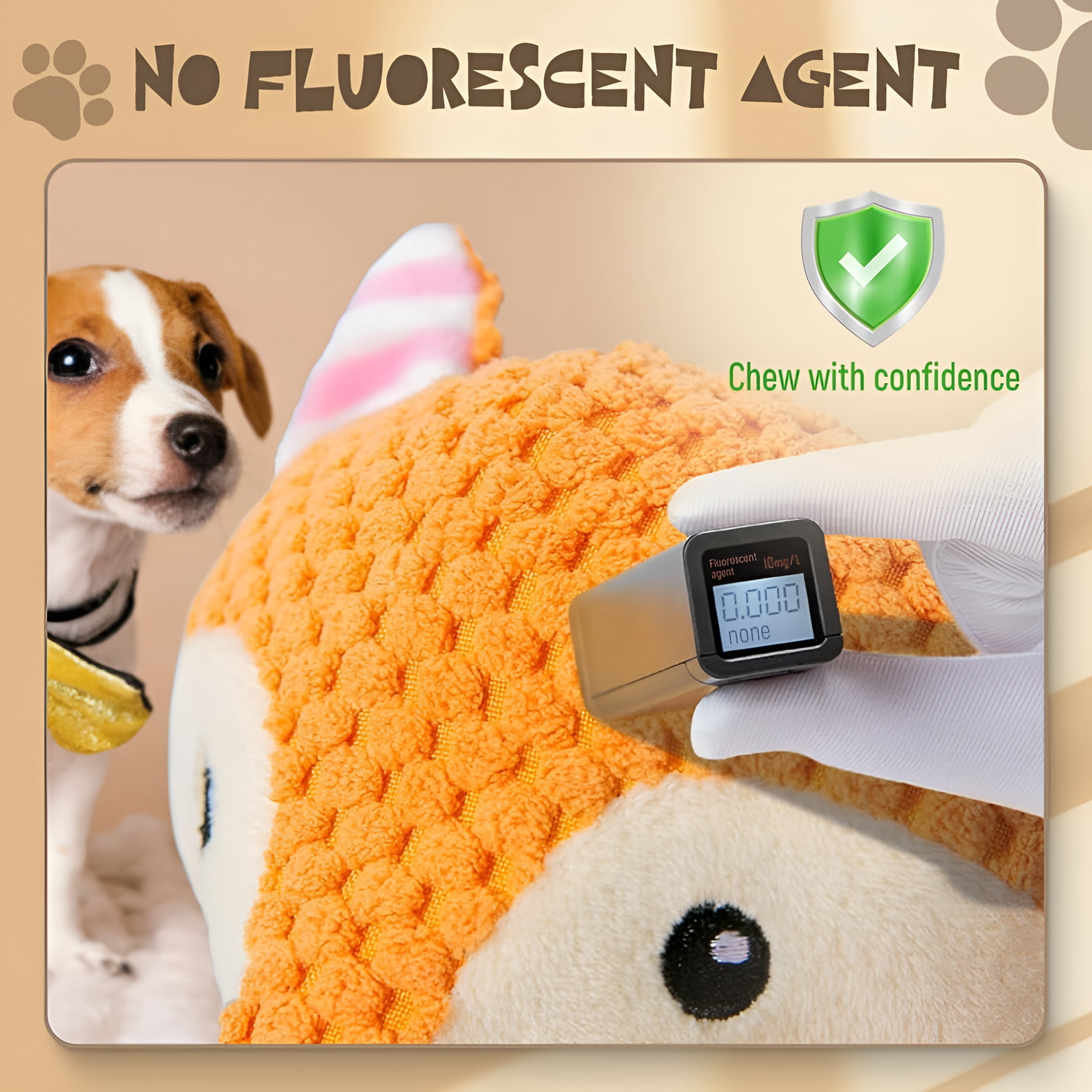 BESTSKY Upgraded Monkey Squeaky Plush Dog Toy-For Small/Med/Large Dogs Chewers&Fetch Lovers