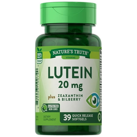 Nature's Truth Lutein Zeaxanthin & Bilberry Antioxidant 20mg, 39ct, 4-Pack