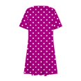 thumbnail image 4 of FRSASU Women's Vintage Polka Dress Casual Short Sleeve Summer Dresses Crewneck Mini Sundress Vacation Outfits Hot Pink, 4 of 6