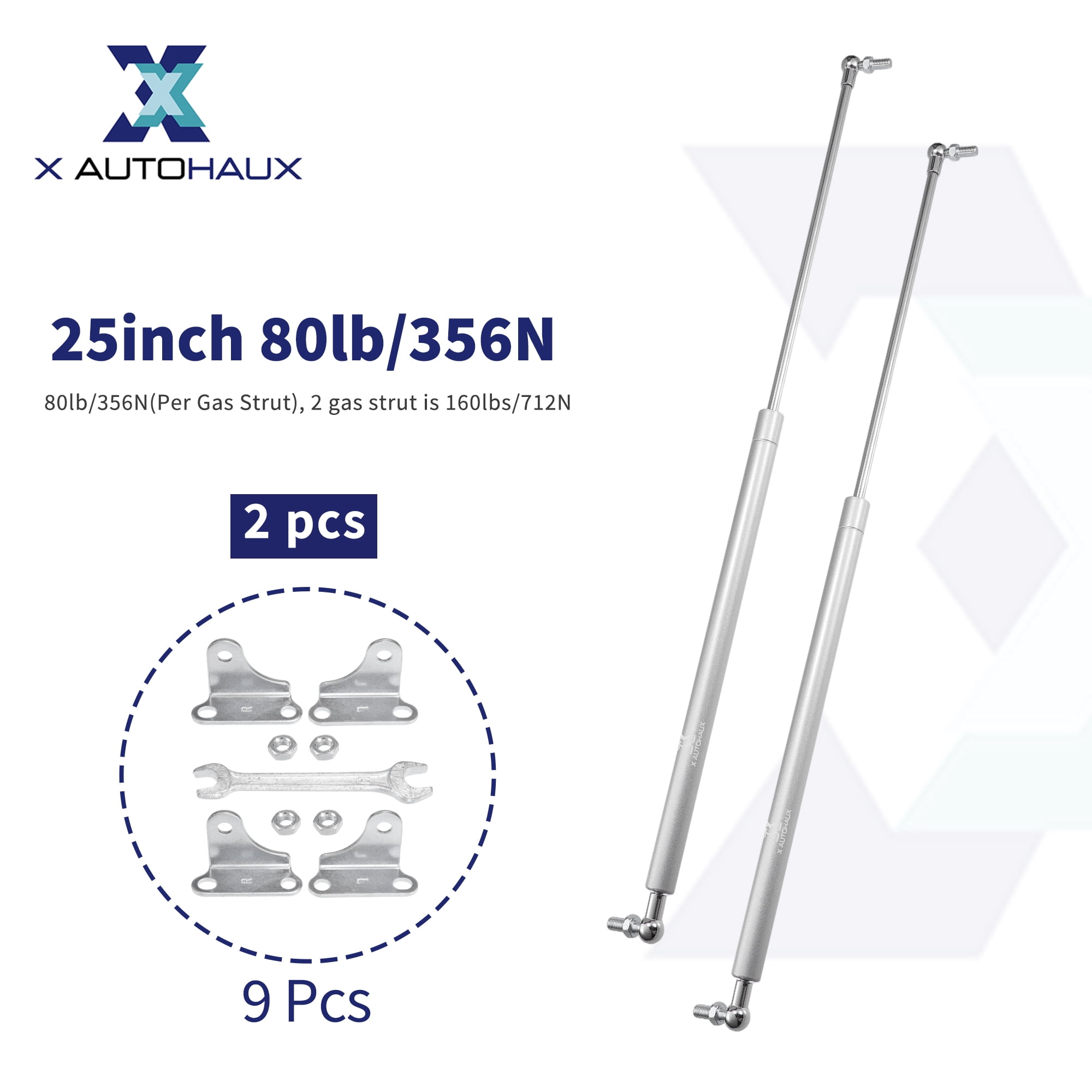 Unique Bargains 2 Pcs 25inch Silver Lift Supports Struts for RV Car Truck Boat 80lb/356N