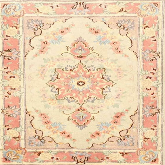Ahgly Company Indoor Square Traditional Khaki Gold Persian Area Rugs, 8' Square