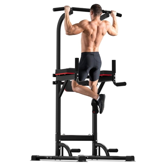Power Tower, Pull Up Bar and Dip Station for Home Gym, 1400LBS Weight Capacity, Adjustable Height, Heavy Duty Steel Frame for Calisthenics, Strength Training Fitness Equipment