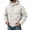 White, variant on Men's Hooded Puffer Jacket Solid Color Windproof Zip Up Winter Coat,Warm Thick Padded Outerwear with Pockets