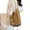 A-Khaki, variant on XINXIAOO Trendy Large Capacity Woven Clutch Wristlet, Stylish Hollow Design Handbag for Casual Outfits