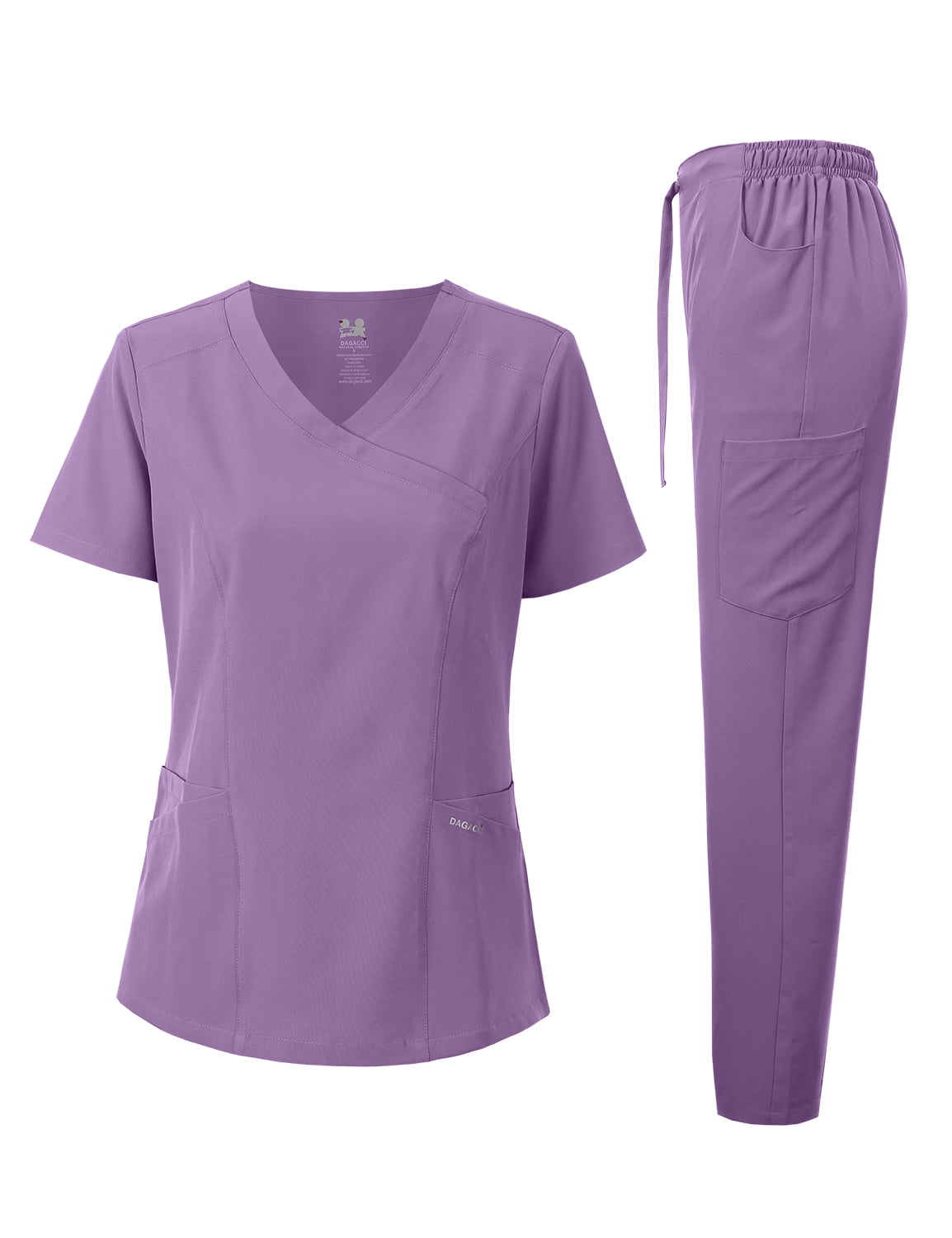 Dagacci Medical Uniform 4Way Stretch YNeck Scrub Set