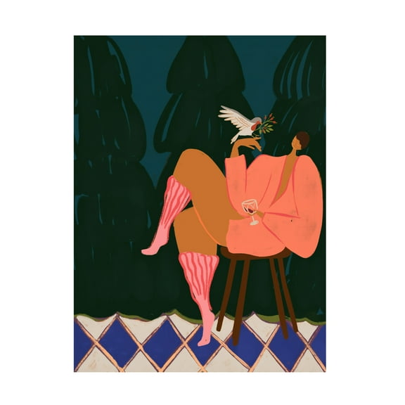 Trademark Fine Art Arty Guava A Lil Birdy Told Me Canvas Wall Art