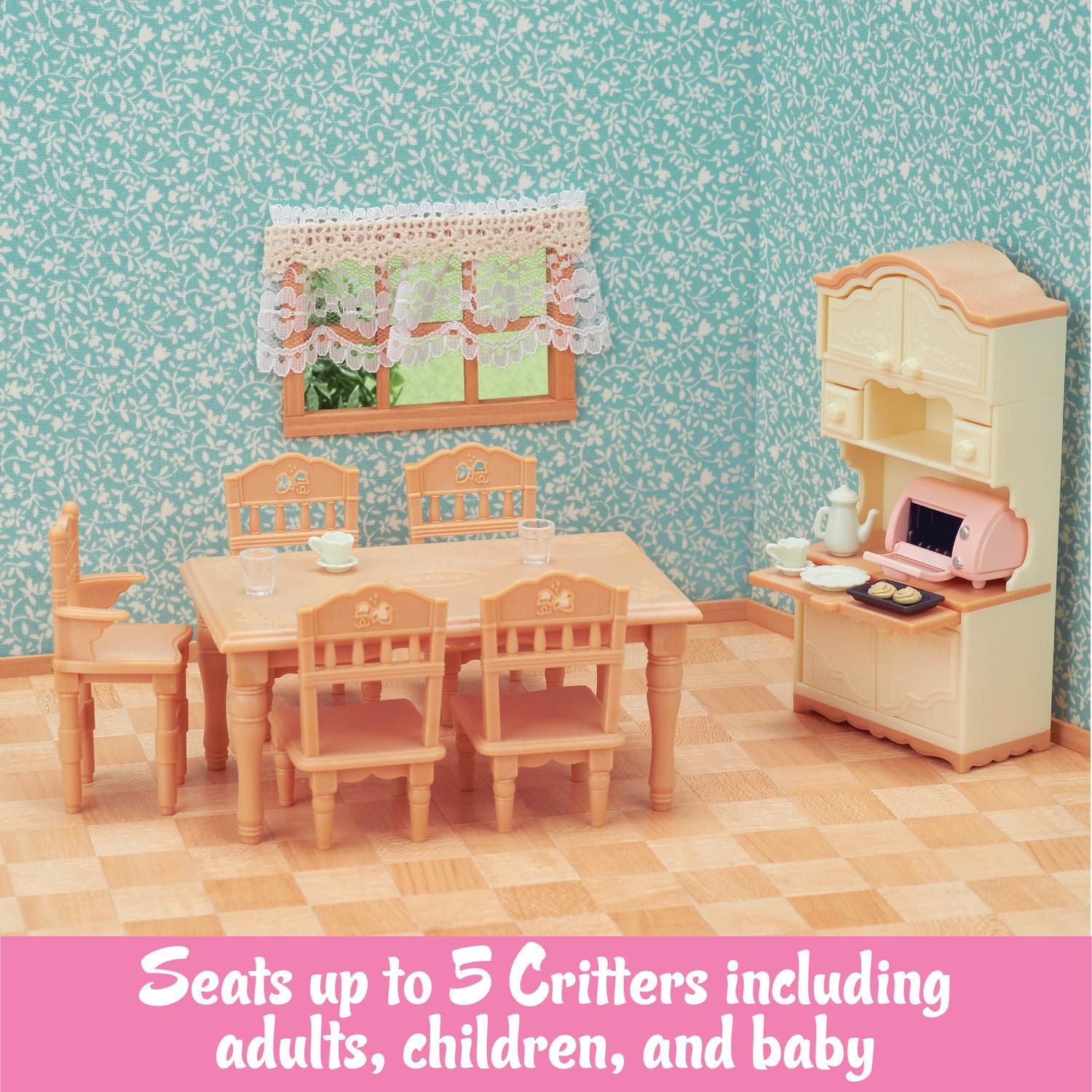 Calico Critters Dining Room Set, Dollhouse Furniture and Accessories