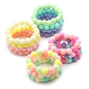 10-piece Set of Colorful Elastic Bracelets for Little Girls Bracelets for Teenagers and Children Pearl Beaded Bracelets