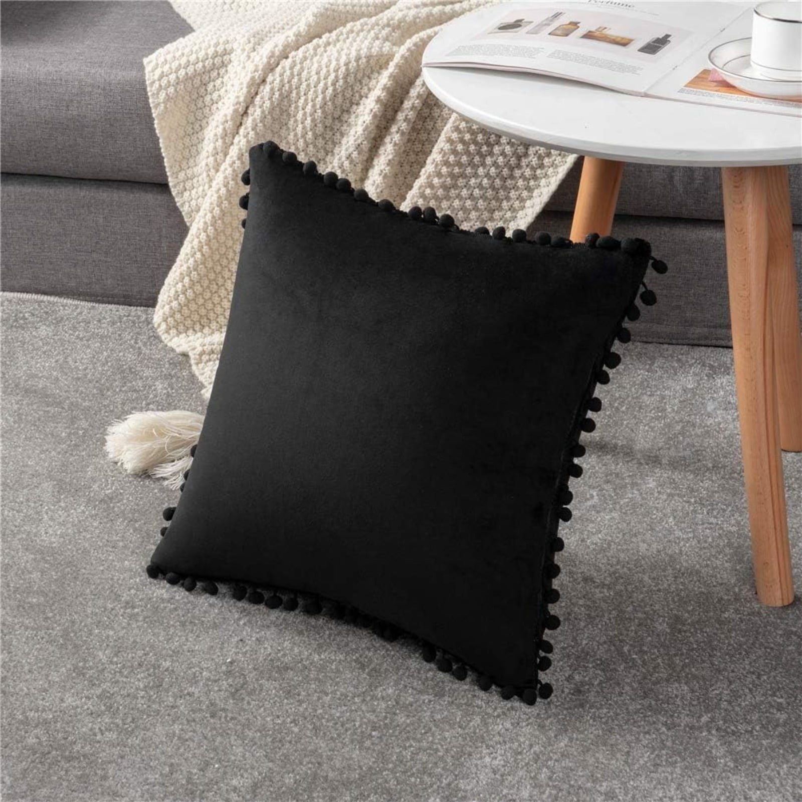 16×16 Inch Decorative Throw Pillow Cover 2-Pack Soft Textured Accent Cushion for Sofa Bed Living Room Home Decor