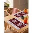 thumbnail image 4 of Winter Snowflake Placemats Set of 2 Christmas Red Black Plaid Silhouette Heat Insulation Washable Place Mats, Rustic Non-Slip Table Mats for Dining Table Party Kitchen Decor,13x19 Inch, 4 of 4