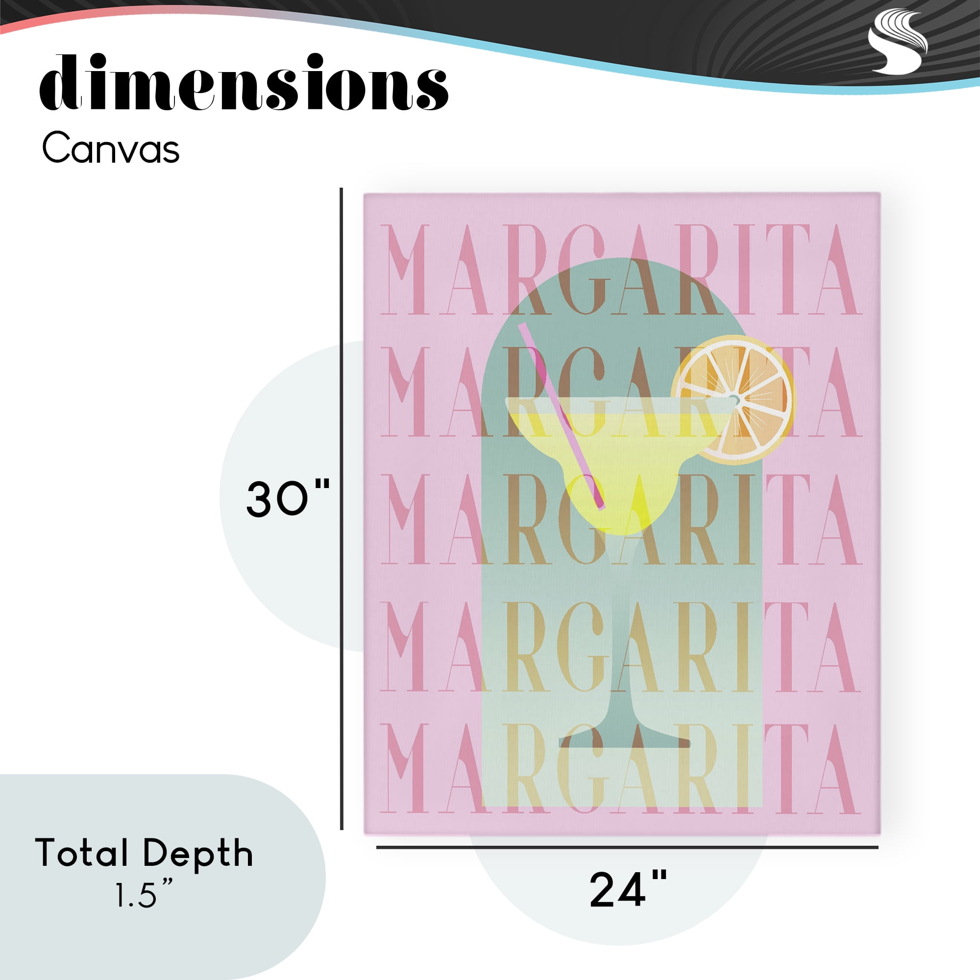 Retro Pastel Margarita Canvas Wall Art, design by Lil' Rue