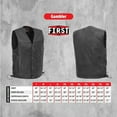 thumbnail image 3 of First Mfg Co - Gambler - Men's Motorcycle Biker Riding Blue Denim Vest - Large, 3 of 5