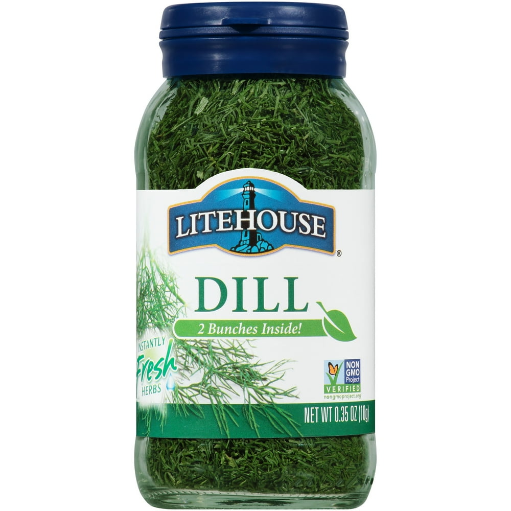 (2 Pack) Litehouse Dill FreezeDried Herbs 0.35 oz. Bottle Walmart