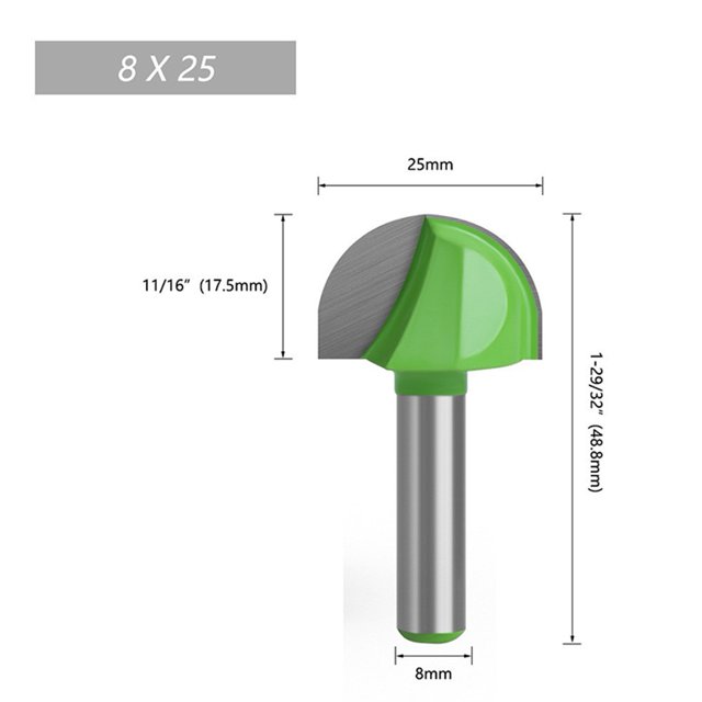 BTOER Milling Cutter 1pc 8mm Shank Ball Nose End Mill Round Nose Cove CNC Router Bits For Wood Radius Core Woodworking Power Tool Part